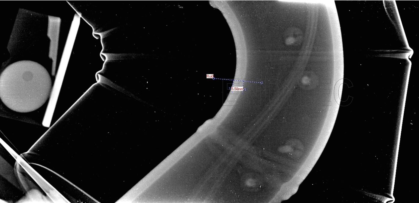 Inspección de cañería aislada para detectar CUI con radiografía digital
